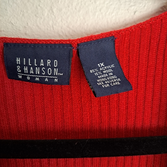 HILLARD & HANSON Women Xl women's cardigan in brick orange color - Picture 9 of 9